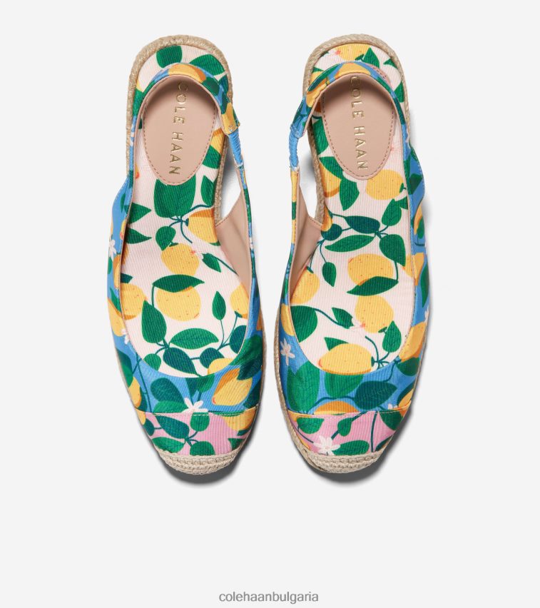 Cole Haan cloudfeel еспадрила с гръб на клин Жени 84PB6Z32 лазурно синьо-лимон обувки