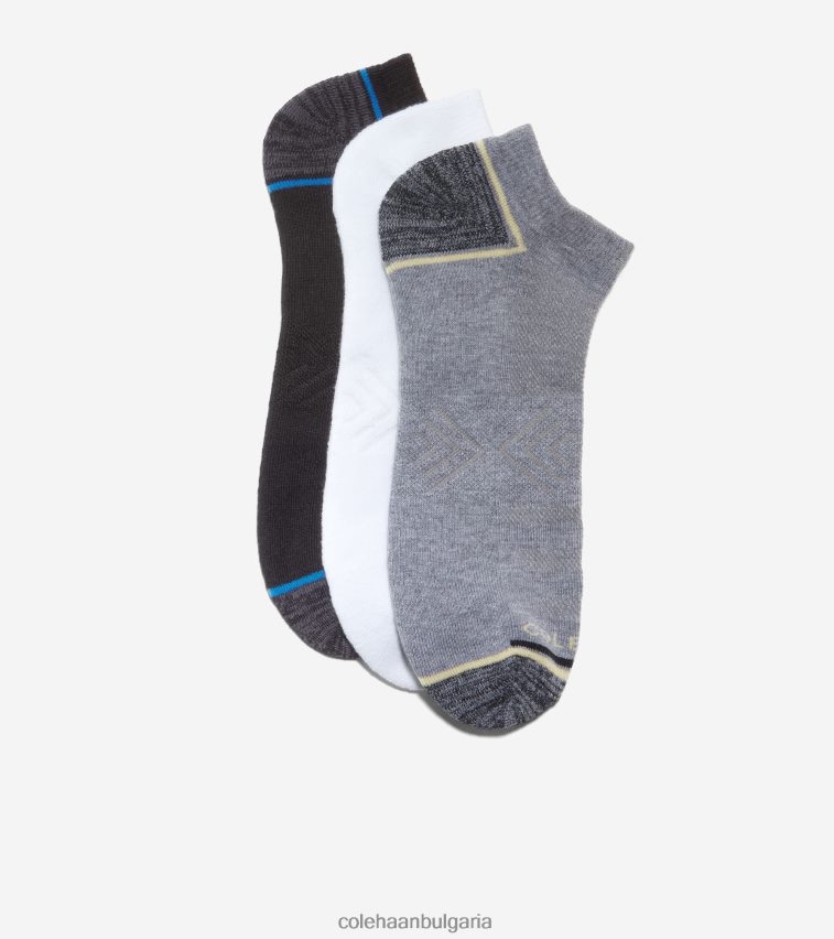 Cole Haan 3 пакета чорапи за неявяване мъже 84PB6Z609 черно асорти аксесоари