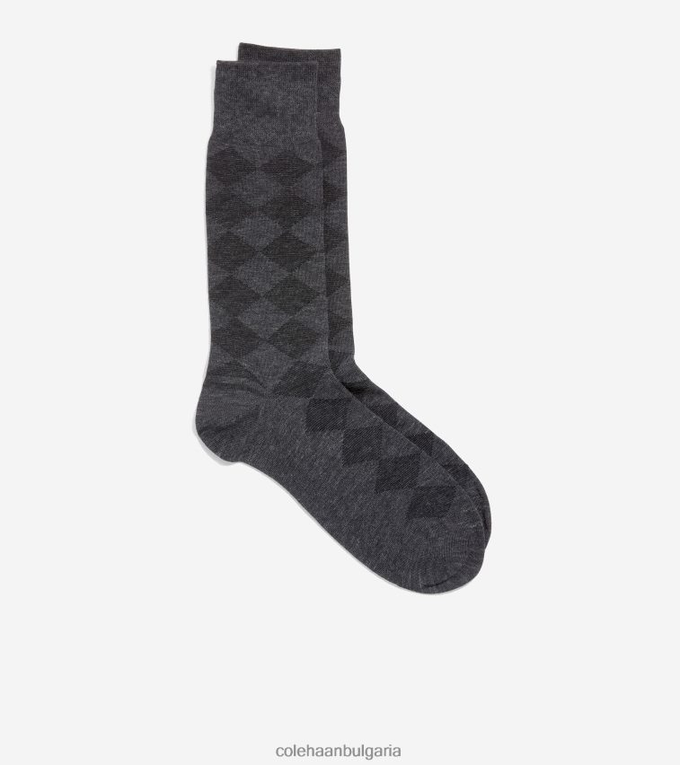 Cole Haan карирани чорапи с усукана рокля мъже 84PB6Z614 черен дъжд хедър аксесоари