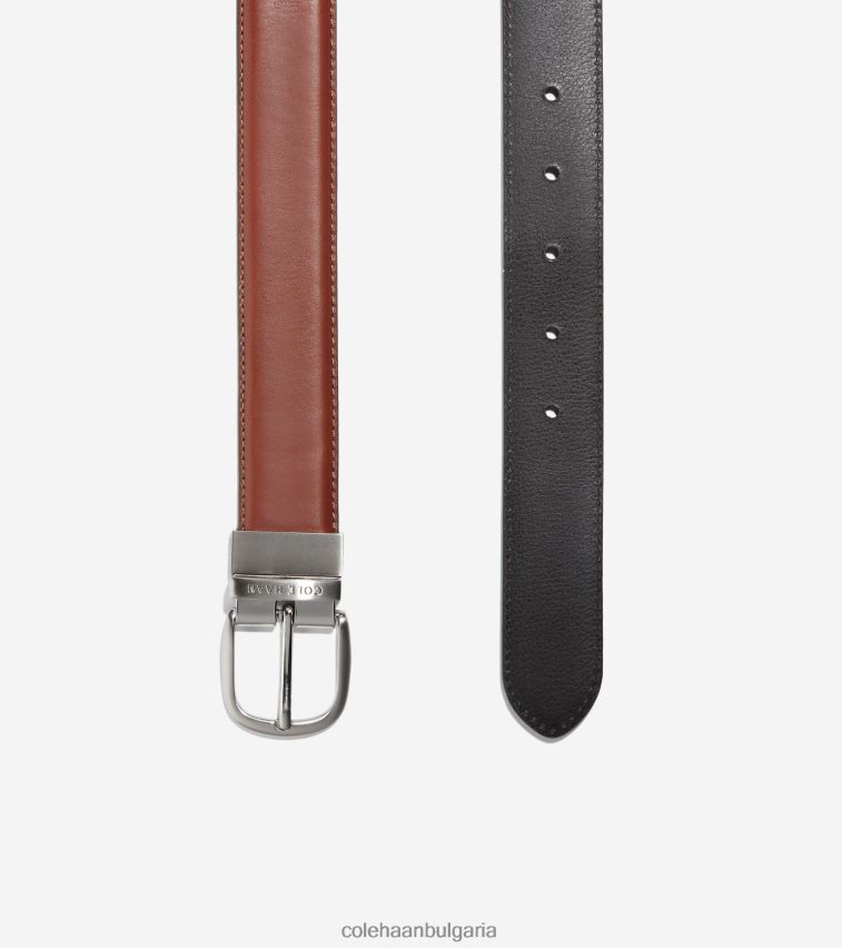 Cole Haan 32 мм колан за рокля с пернати ръбове мъже 84PB6Z561 британски тен-черен аксесоари