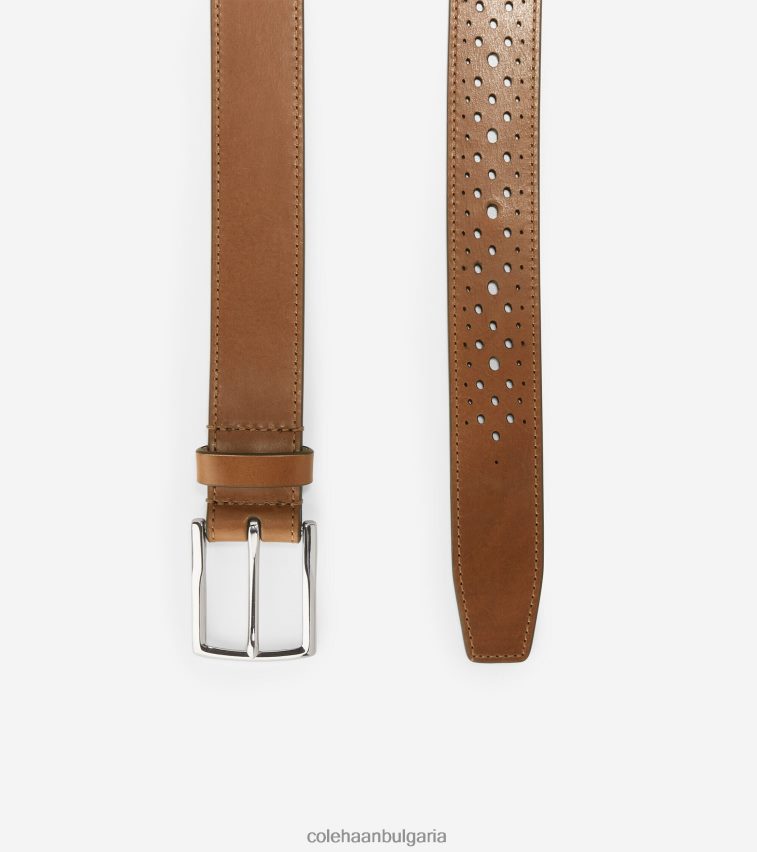 Cole Haan 32 мм перфориран колан Washington мъже 84PB6Z568 британски тен аксесоари