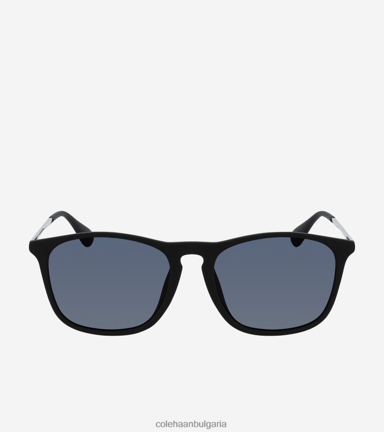 Cole Haan ретро квадратни слънчеви очила мъже 84PB6Z582 черен аксесоари
