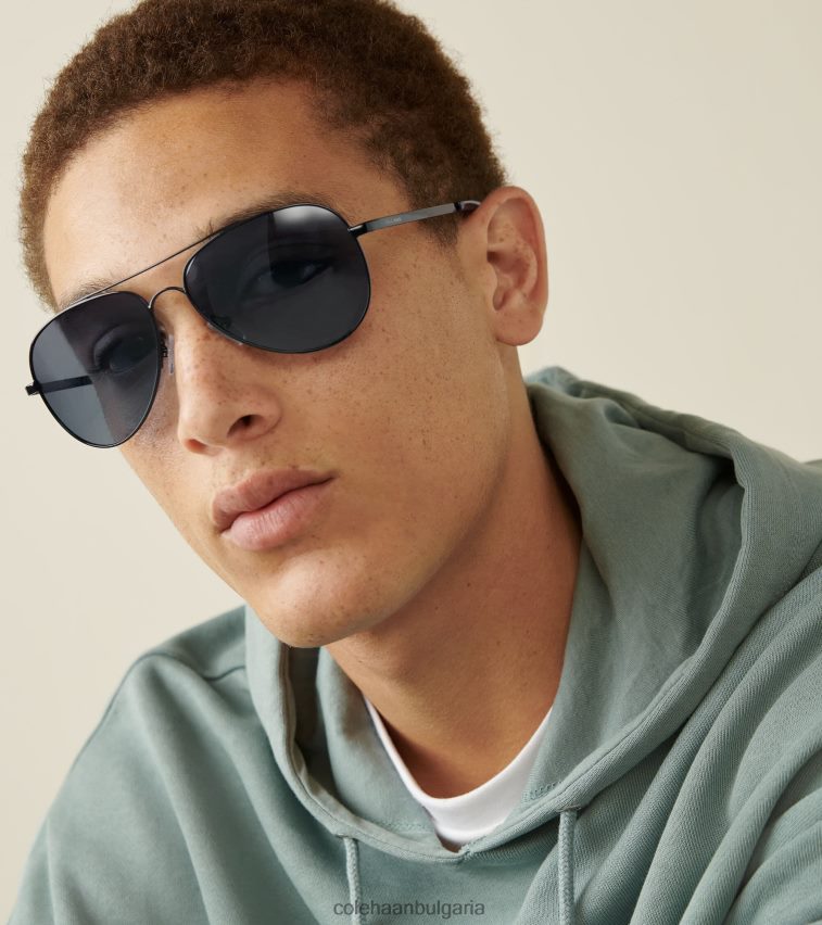 Cole Haan метални авиаторски слънчеви очила мъже 84PB6Z586 черен аксесоари