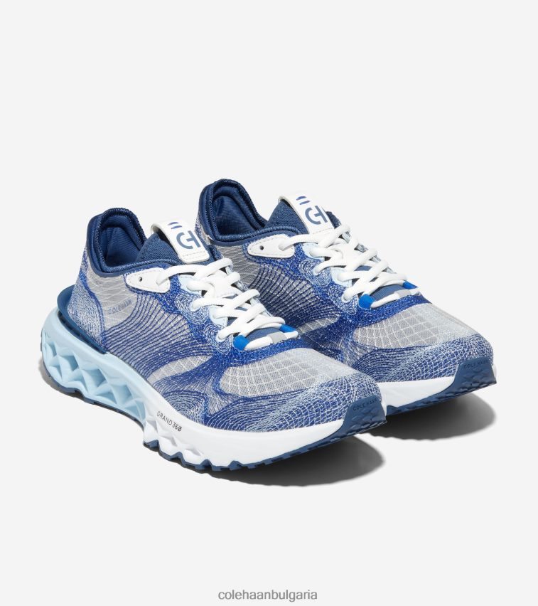Cole Haan 5. маратонки за бягане Zerogrand embrostitch мъже 84PB6Z459 лапис синьо-златисто синтез-оптично бяло обувки