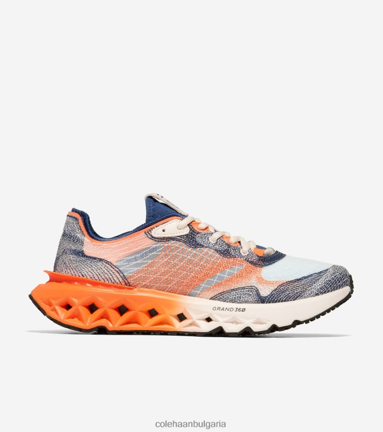 Cole Haan 5. маратонки за бягане Zerogrand embrostitch мъже 84PB6Z460 знаме синьо-нектарин-слонова кост обувки