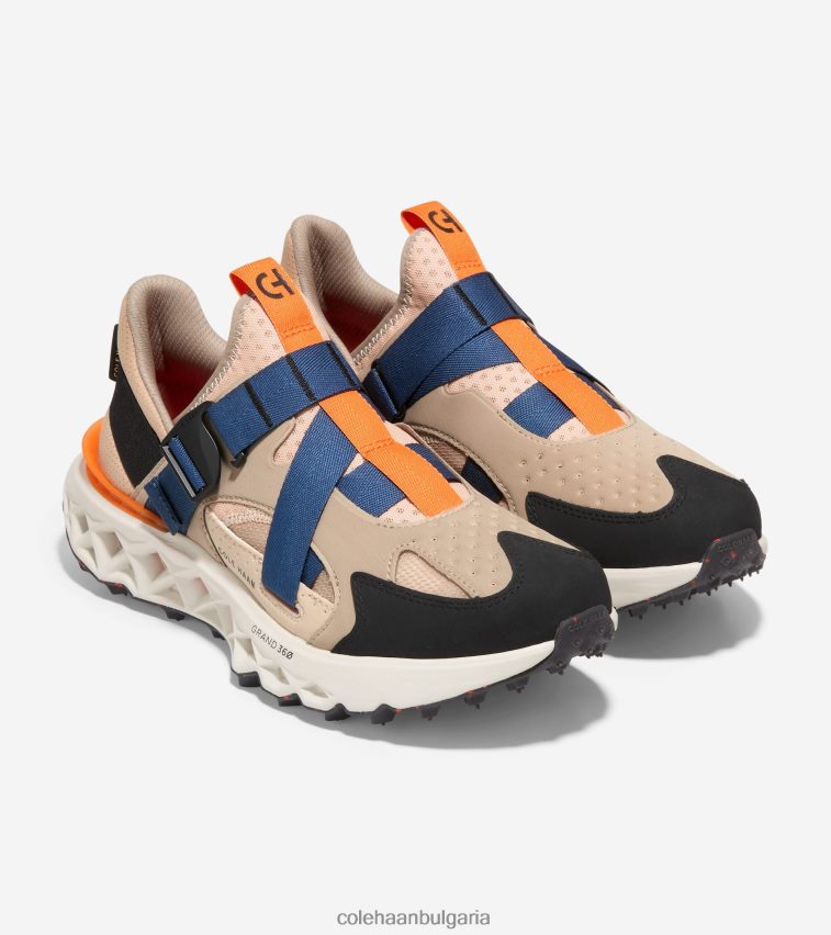 Cole Haan 5. маратонки за бягане с каишка на монаха zerogrand мъже 84PB6Z440 дюна-сусам-сребриста бреза обувки