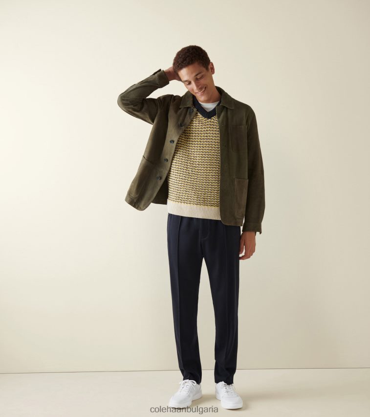 Cole Haan модерен тенис маратонка за голям кроскорт мъже 84PB6Z345 оптика бяла перфорирана-паун обувки