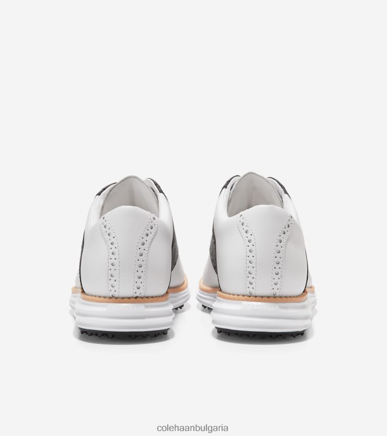 Cole Haan оригинална обувка за голф със седло мъже 84PB6Z470 бяло-черен крокодил обувки