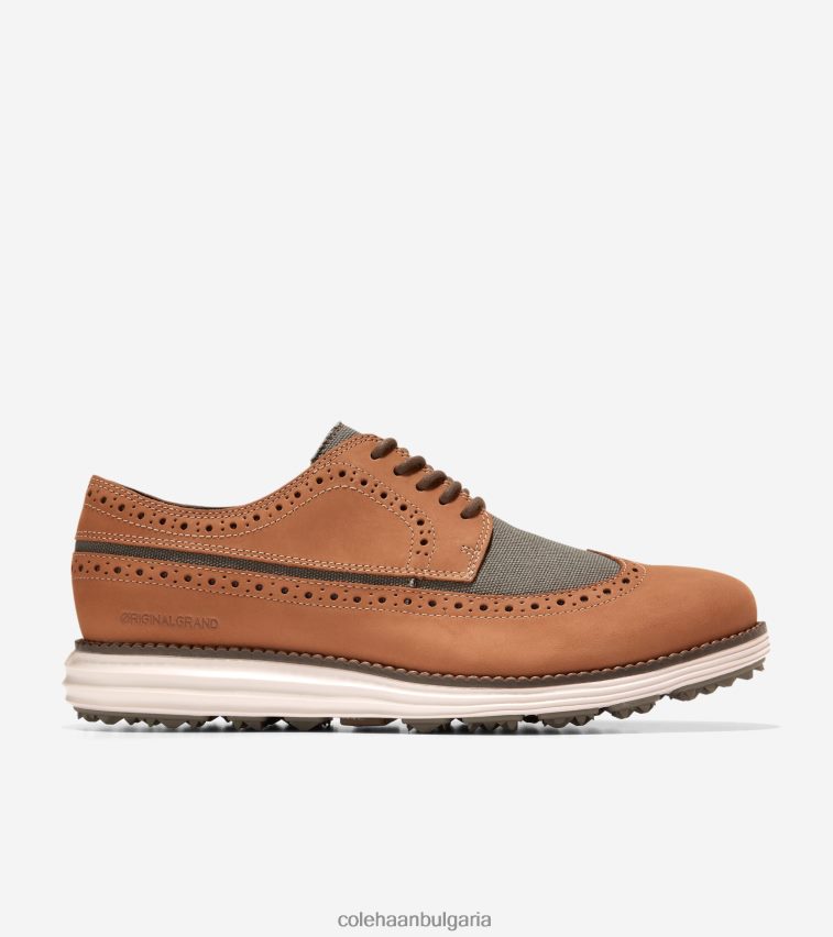 Cole Haan оригинална голф обувка Grand мъже 84PB6Z410 пекан-чай листа-избелен тен-трюфел обувки