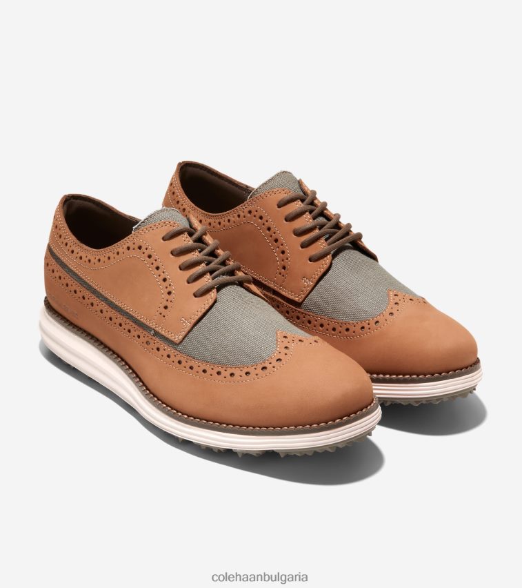 Cole Haan оригинална голф обувка Grand мъже 84PB6Z410 пекан-чай листа-избелен тен-трюфел обувки