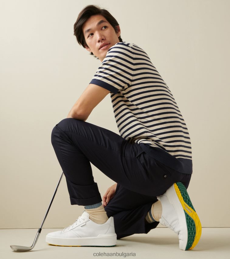 Cole Haan обувка за голф grandpro crew мъже 84PB6Z405 бяла кожа-авантюрин обувки