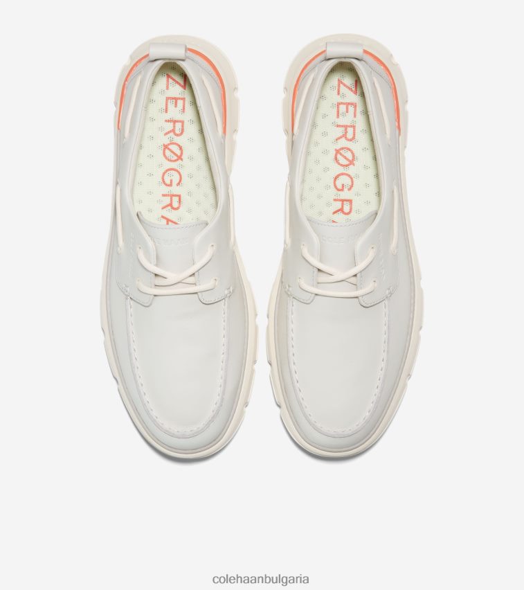 Cole Haan 4. обувка за регатна лодка zerogrand мъже 84PB6Z254 сребърна бреза-слонова кост-червено оранжево обувки