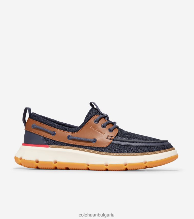 Cole Haan 4. обувка за регатна лодка zerogrand мъже 84PB6Z257 тъмносин блейзър-британски тен-слонова кост обувки