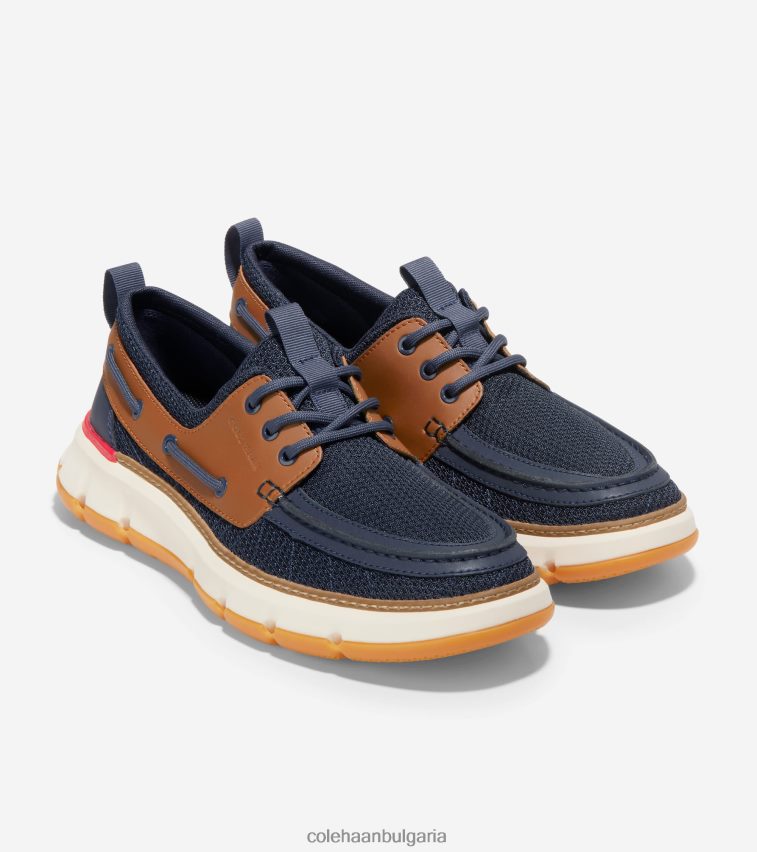 Cole Haan 4. обувка за регатна лодка zerogrand мъже 84PB6Z257 тъмносин блейзър-британски тен-слонова кост обувки