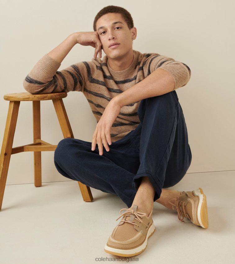 Cole Haan 4. обувка за регатна лодка zerogrand мъже 84PB6Z258 сусам-дюна-слонова кост обувки