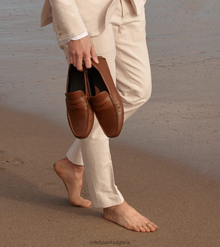 Cole Haan голям лазерен драйвер за пени мъже 84PB6Z297 британски tan-java обувки