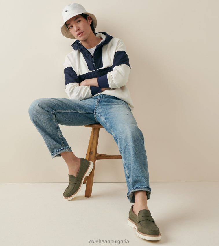 Cole Haan американски класически пени мокасини мъже 84PB6Z374 чаена бяла чапла обувки