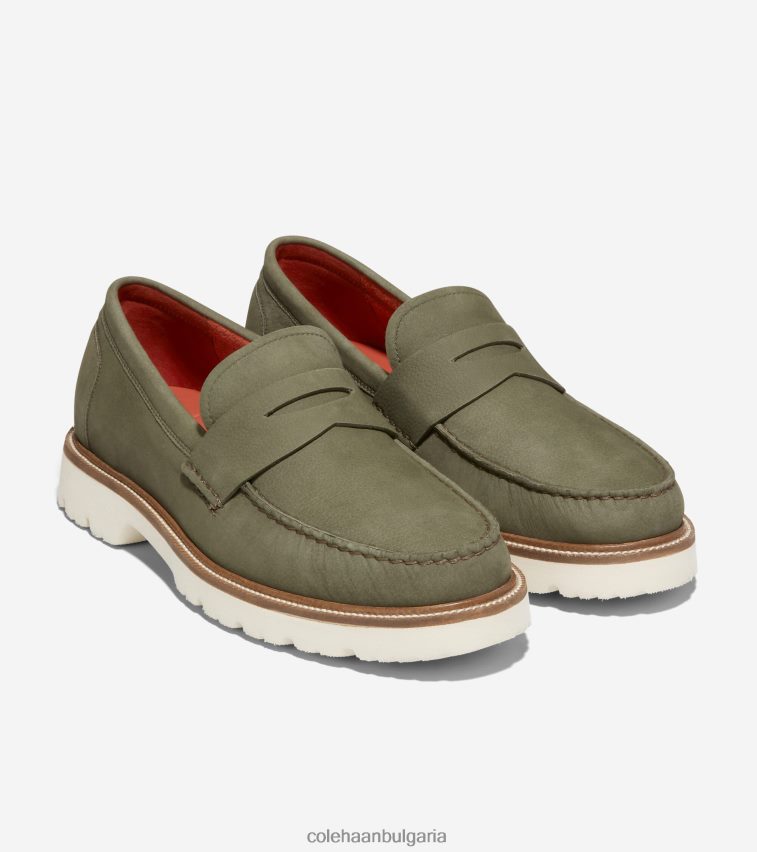 Cole Haan американски класически пени мокасини мъже 84PB6Z374 чаена бяла чапла обувки