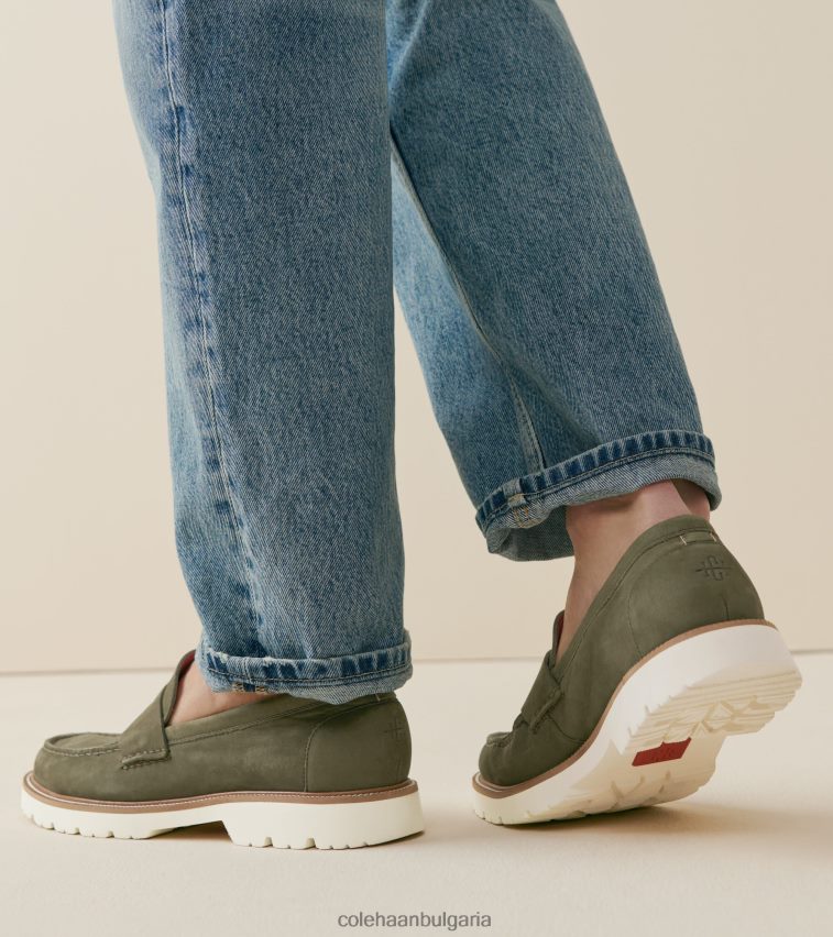 Cole Haan американски класически пени мокасини мъже 84PB6Z374 чаена бяла чапла обувки