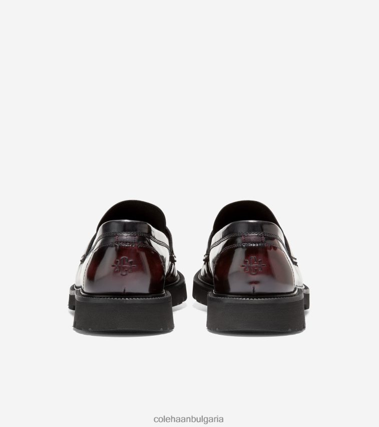 Cole Haan американски класически пени мокасини мъже 84PB6Z376 дълбоко бордо-черно обувки