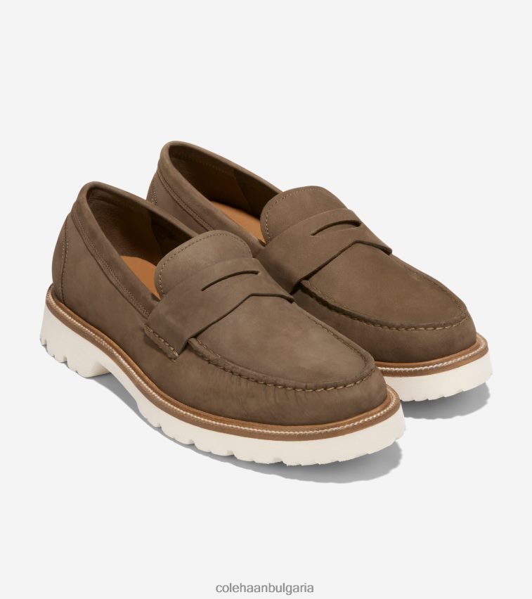 Cole Haan американски класически пени мокасини мъже 84PB6Z377 трюфел набук-чапла обувки