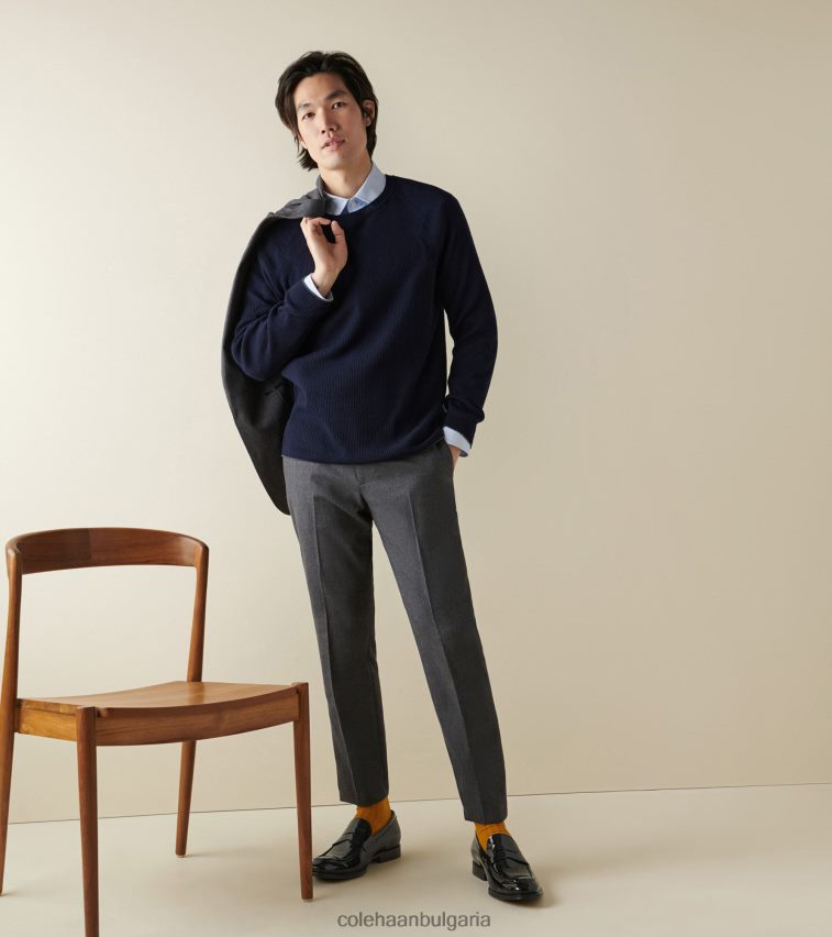 Cole Haan модерни класически пени мокасини мъже 84PB6Z448 черен патент обувки