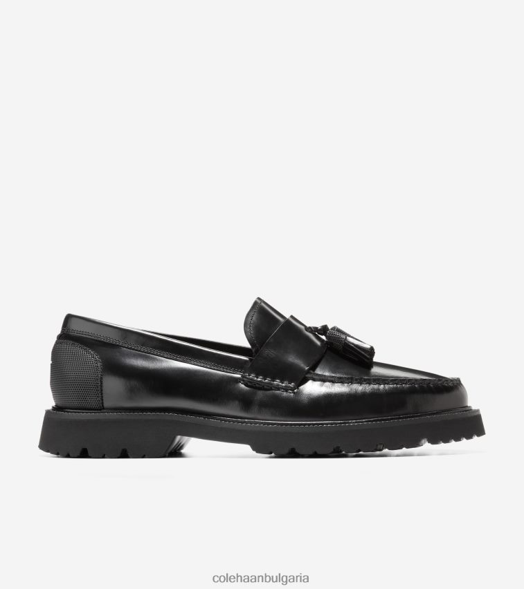 Cole Haan американски класически мокасини с пискюли мъже 84PB6Z449 черен брушоф обувки