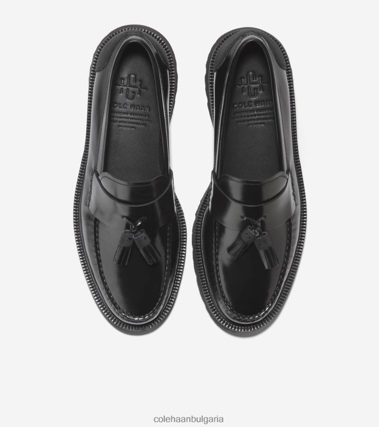 Cole Haan американски класически мокасини с пискюли мъже 84PB6Z449 черен брушоф обувки