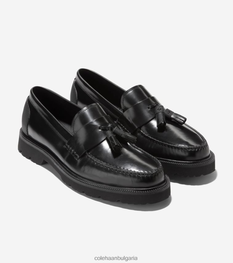 Cole Haan американски класически мокасини с пискюли мъже 84PB6Z449 черен брушоф обувки