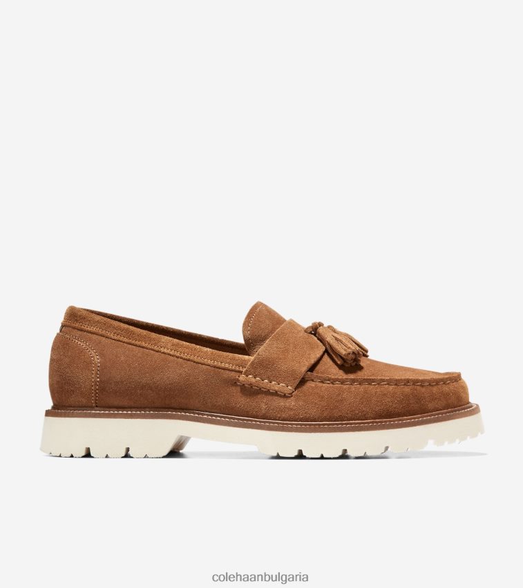 Cole Haan американски класически мокасини с пискюли мъже 84PB6Z450 златна медена чапла обувки