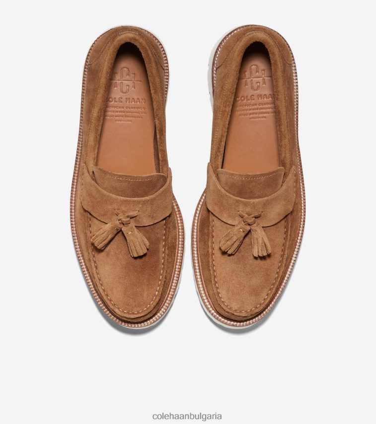 Cole Haan американски класически мокасини с пискюли мъже 84PB6Z450 златна медена чапла обувки