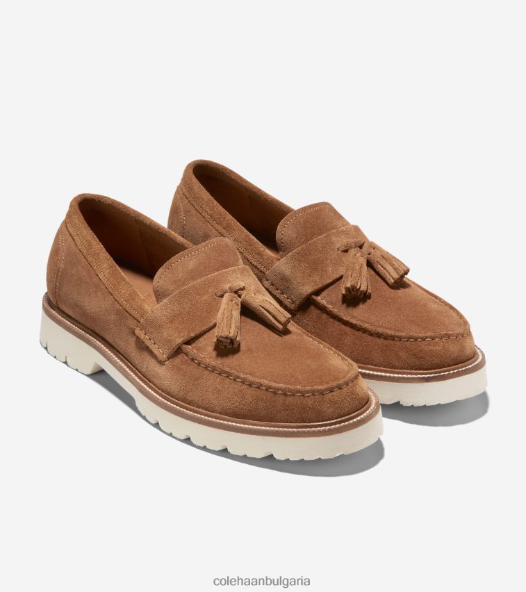 Cole Haan американски класически мокасини с пискюли мъже 84PB6Z450 златна медена чапла обувки