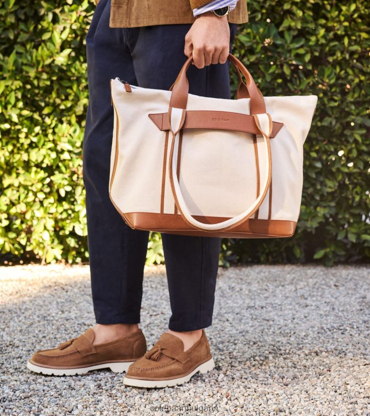 Cole Haan американски класически мокасини с пискюли мъже 84PB6Z450 златна медена чапла обувки