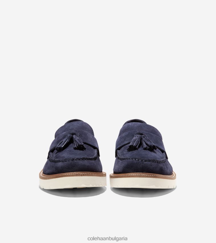 Cole Haan американски класически мокасини с пискюли мъже 84PB6Z451 тъмносин блейзър-чапла обувки
