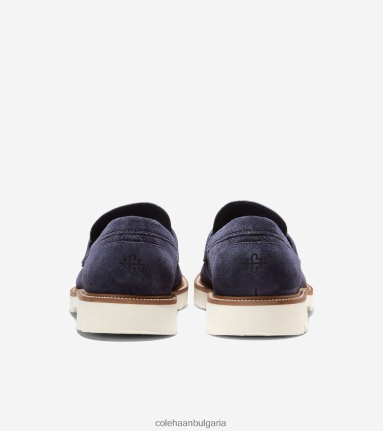Cole Haan американски класически мокасини с пискюли мъже 84PB6Z451 тъмносин блейзър-чапла обувки