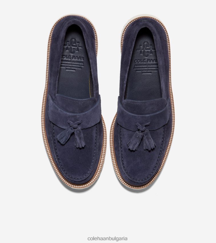 Cole Haan американски класически мокасини с пискюли мъже 84PB6Z451 тъмносин блейзър-чапла обувки