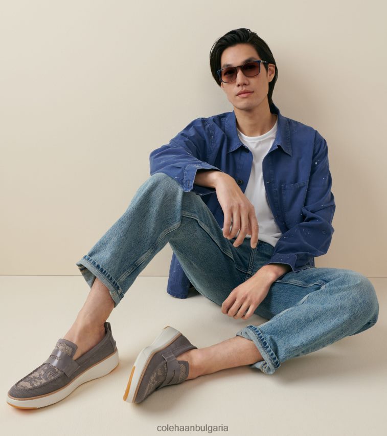 Cole Haan grandpro topspin пени мокасини мъже 84PB6Z319 айфелова кула камуфлаж-слонова кост стичлит обувки