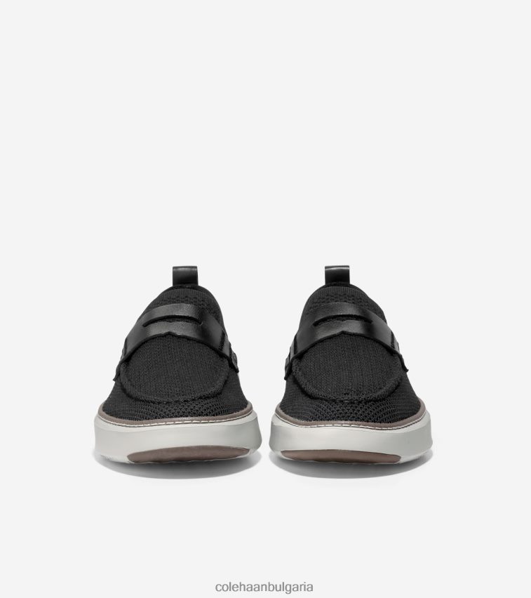 Cole Haan grandpro topspin пени мокасини мъже 84PB6Z321 черно-сребриста бреза стичлит обувки