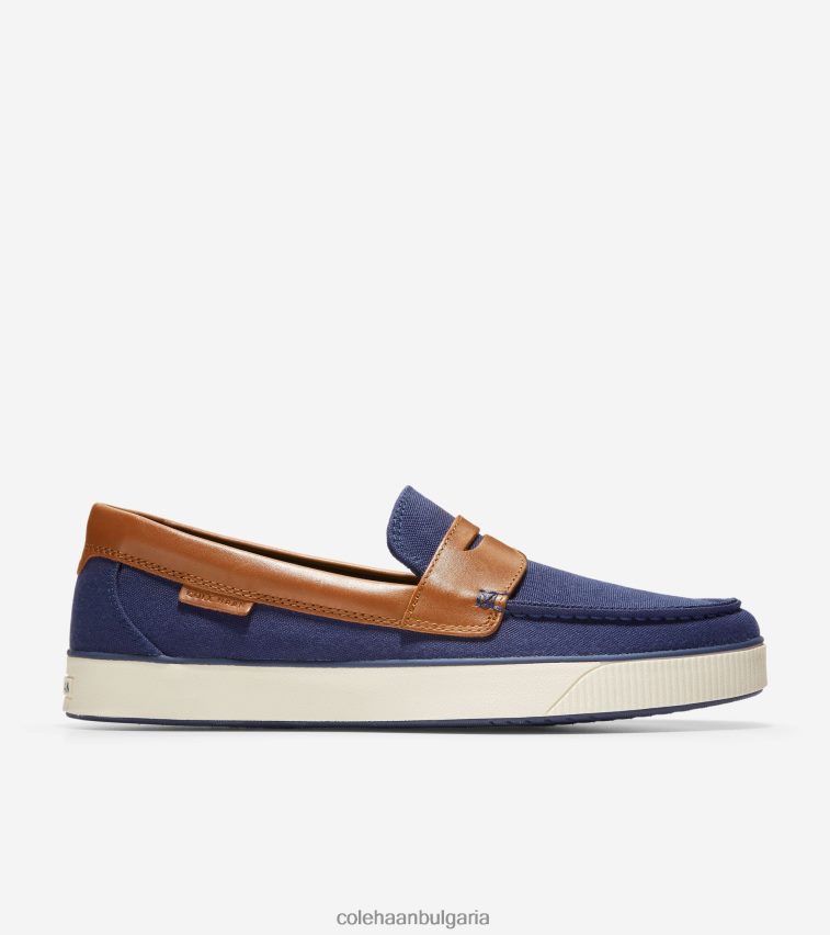 Cole Haan nantucket penny loafer мъже 84PB6Z352 тъмносин текстил-тен обувки