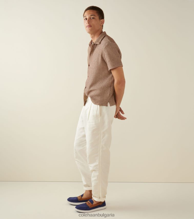 Cole Haan nantucket penny loafer мъже 84PB6Z352 тъмносин текстил-тен обувки