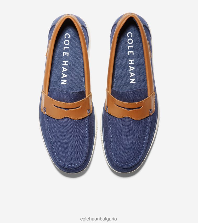 Cole Haan nantucket penny loafer мъже 84PB6Z352 тъмносин текстил-тен обувки
