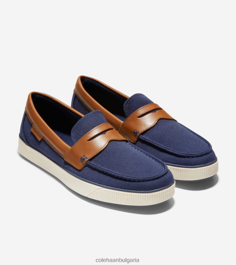Cole Haan nantucket penny loafer мъже 84PB6Z352 тъмносин текстил-тен обувки