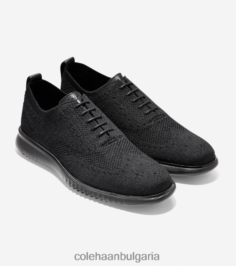 Cole Haan 2.zerogrand wingtip oxford мъже 84PB6Z276 черен стичлайт обувки