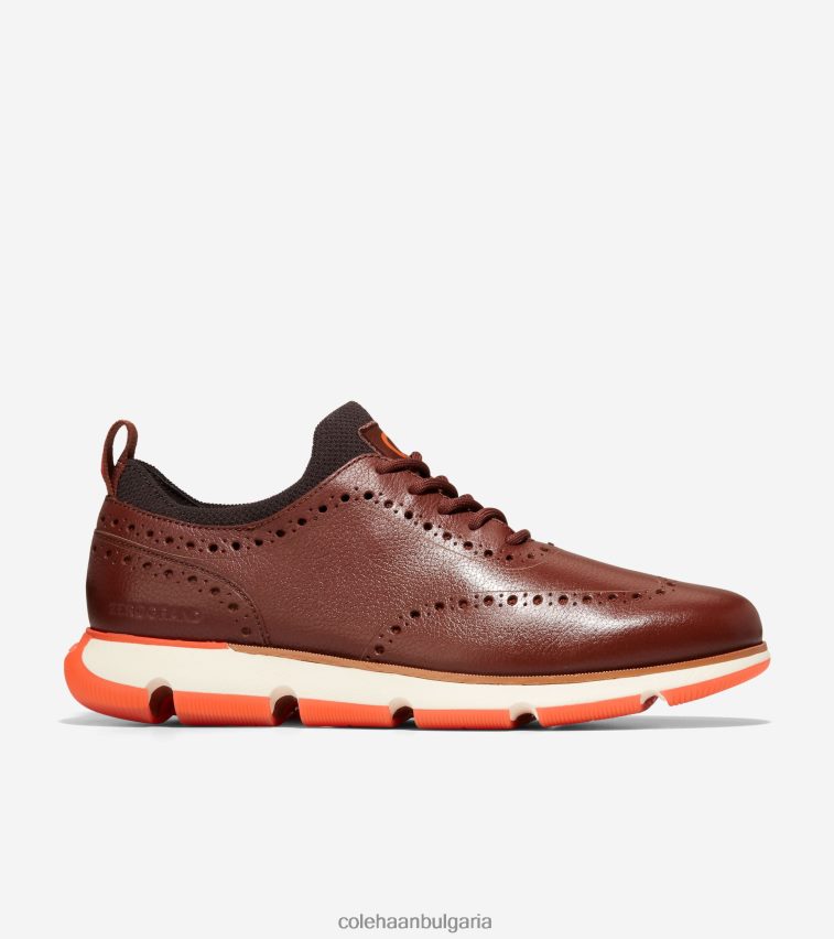 Cole Haan 4.zerogrand wingtip oxford мъже 84PB6Z370 woodbury-шоколад-ален портокал обувки