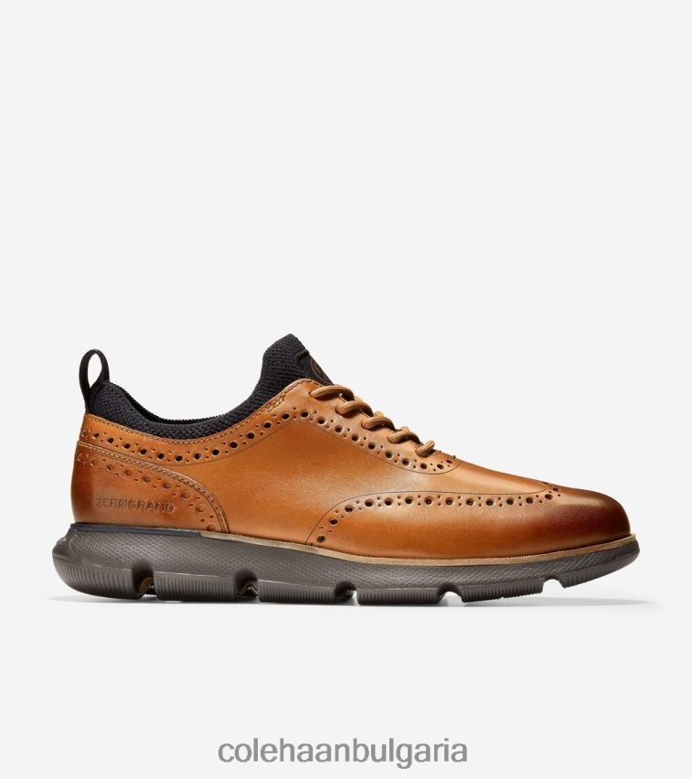 Cole Haan 4.zerogrand wingtip oxford мъже 84PB6Z371 британски tan-java обувки
