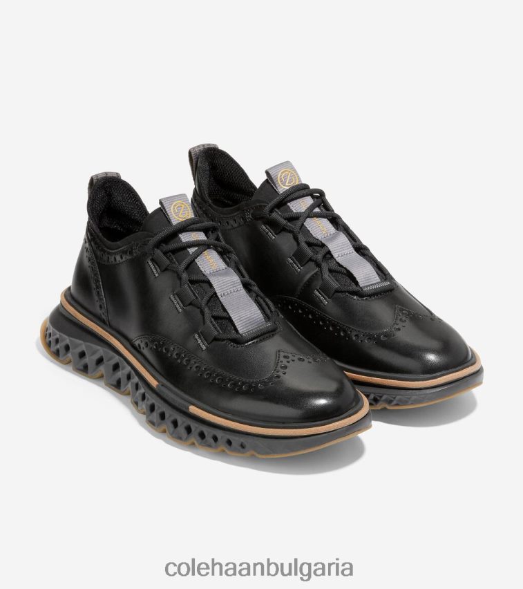 Cole Haan 5.zerogrand wingtip oxford мъже 84PB6Z301 черен-тротоар-буреносен облак обувки