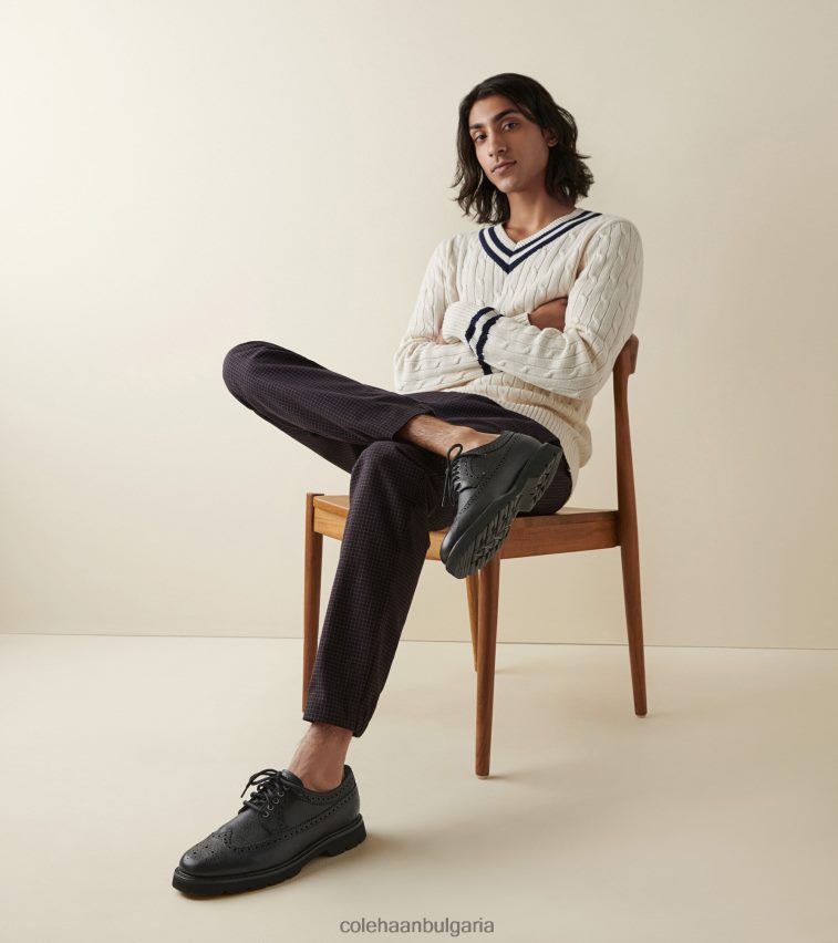 Cole Haan американски класически дългокрил оксфорд мъже 84PB6Z389 черен обувки