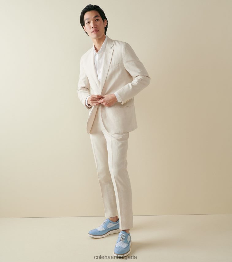 Cole Haan originalgrand remastered longwing oxford мъже 84PB6Z288 син звънец seersucker обувки