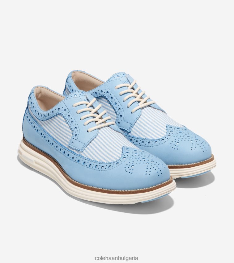 Cole Haan originalgrand remastered longwing oxford мъже 84PB6Z288 син звънец seersucker обувки
