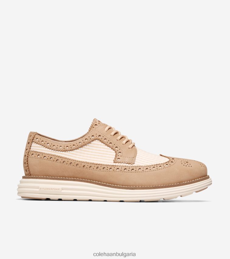 Cole Haan originalgrand remastered longwing oxford мъже 84PB6Z323 сусамов сирсукер-слонова кост обувки